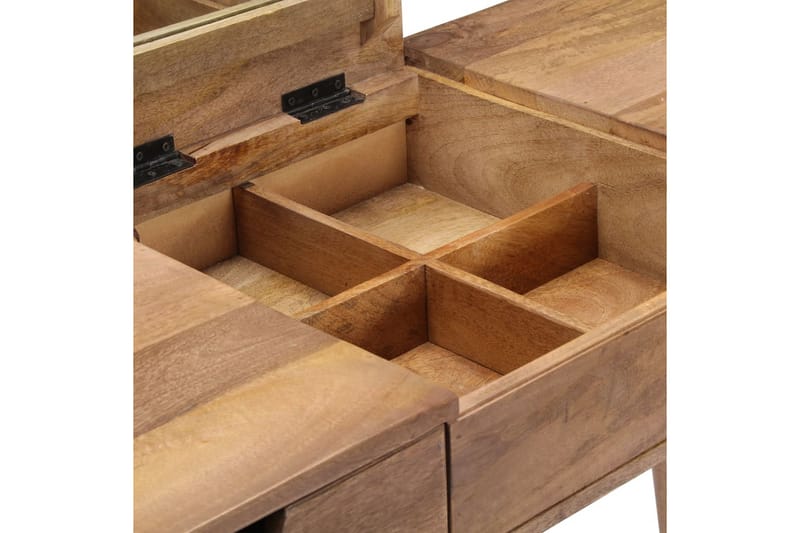 Sminkbord 112x45x76 cm massivt mangoträ - Brun - Sminkbord & toalettbord - Sminkbord med spegel