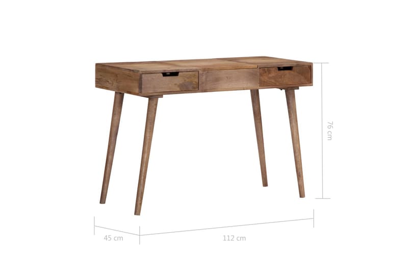 Sminkbord 112x45x76 cm massivt mangoträ - Brun - Sminkbord & toalettbord - Sminkbord med spegel