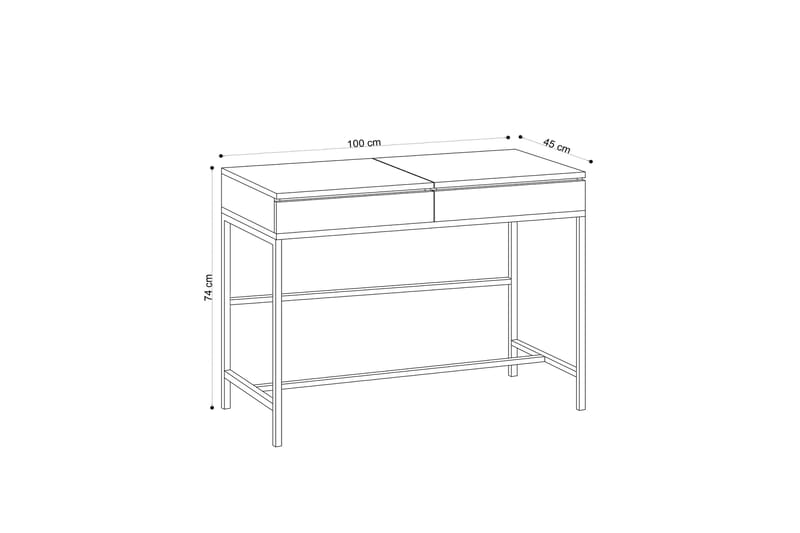 Sminkbord 45x100 cm - Natur/Svart - Möbler - Bord & matgrupper - Sminkbord & toalettbord - Sminkbord med spegel