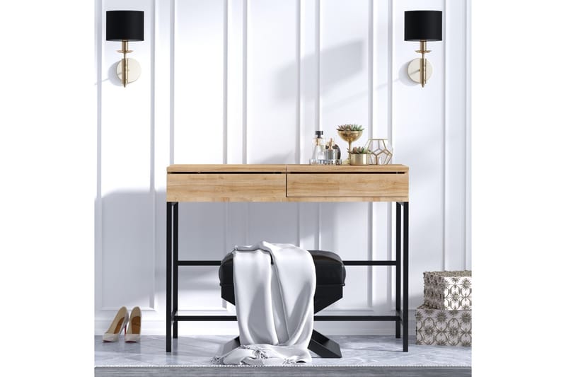 Sminkbord 45x100 cm - Natur/Svart - Möbler - Bord & matgrupper - Sminkbord & toalettbord - Sminkbord med spegel