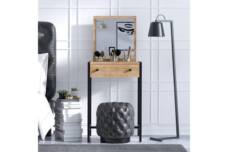 Sminkbord 50x50 cm - Natur/Svart - Sminkbord med spegel - Sminkbord & toalettbord