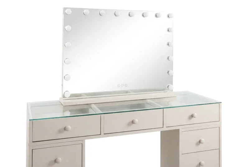 Sminkbord Basic Home Glow 120 cm med Glow Sminkspegel 80 cm Beige - Möbler - Bord & matgrupper - Sminkbord & toalettbord - Sminkbord med lampor