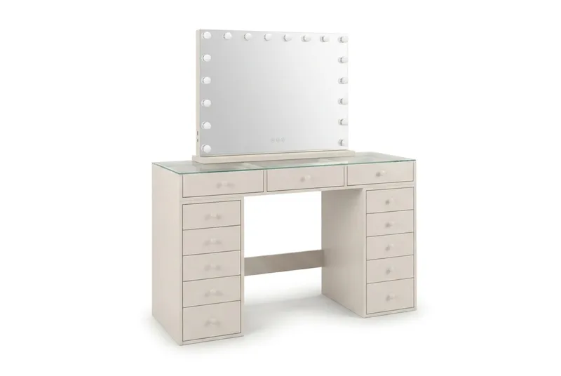 Sminkbord Basic Home Glow 120 cm med Glow Sminkspegel 80 cm Beige - Möbler - Bord & matgrupper - Sminkbord & toalettbord - Sminkbord med lampor