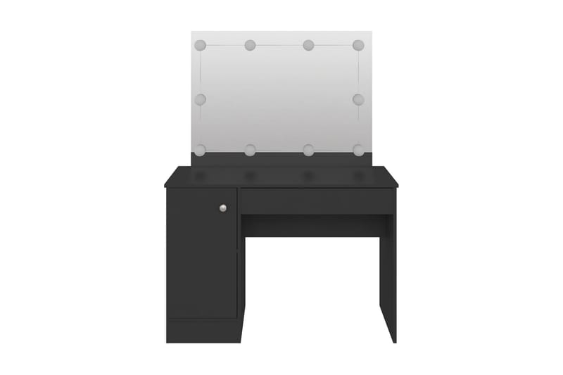 Sminkbord med LED-belysning 110x55x145 cm MDF svart - Svart - Sminkbord med lampor - Sminkbord & toalettbord - Sminkbord med spegel