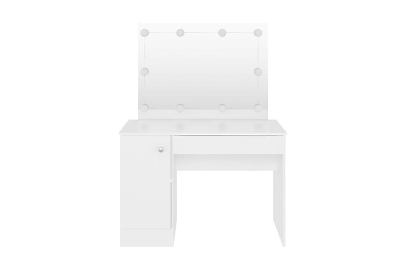 Sminkbord med LED-belysning 110x55x145 cm MDF vit - Vit - Sminkbord med lampor - Sminkbord & toalettbord - Sminkbord med spegel