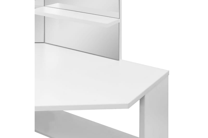 Sminkbord med LED-lampor hörn vit - Vit - Sminkbord & toalettbord - Sminkbord med lampor - Sminkbord med spegel