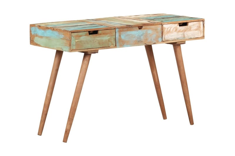 Sminkbord med spegel 112x45x76 cm massivt återvunnet trä - Brun - Sminkbord med spegel - Sminkbord & toalettbord