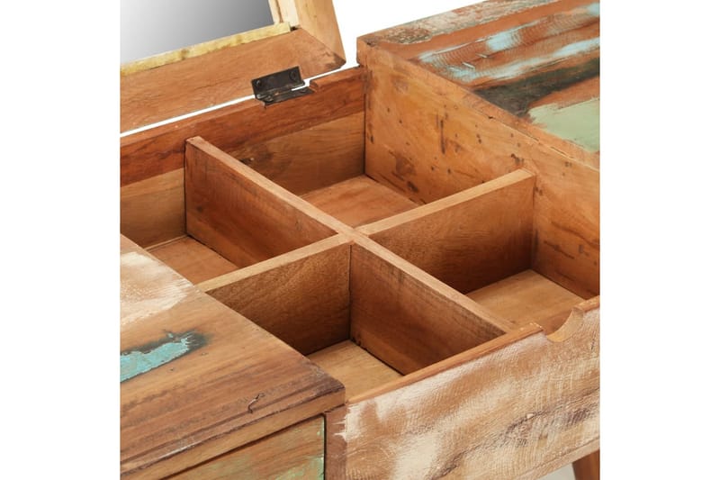 Sminkbord med spegel 112x45x76 cm massivt återvunnet trä - Brun - Möbler - Bord & matgrupper - Sminkbord & toalettbord - Sminkbord med spegel