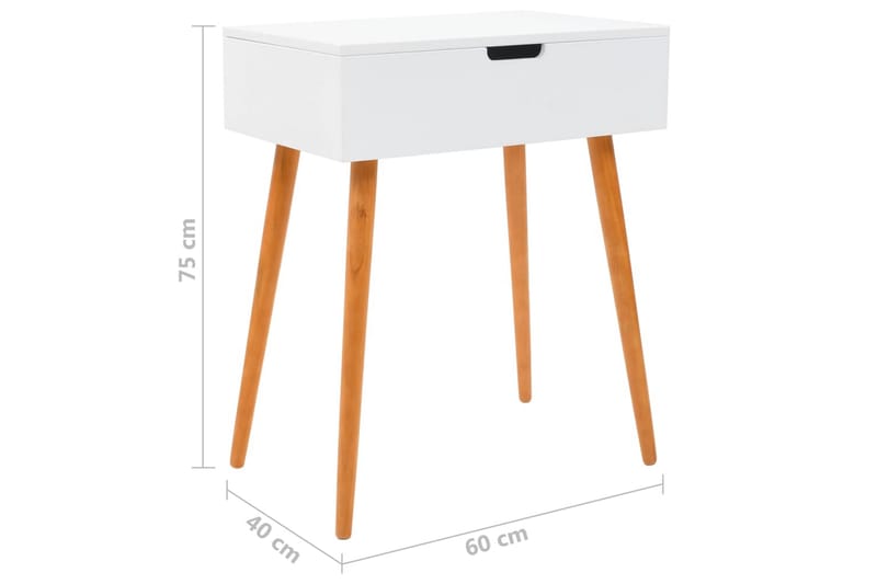 Sminkbord med spegel MDF 60x40x75 cm - Vit - Sminkbord & toalettbord - Sminkbord med spegel