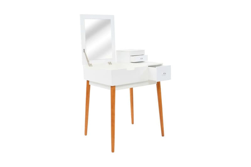 Sminkbord med spegel MDF 60x50x86 cm - Vit - Sminkbord & toalettbord - Sminkbord med spegel
