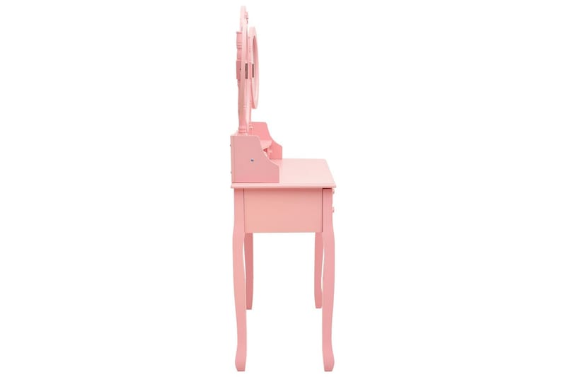 Sminkbord med pall och 3 speglar rosa - Rosa - Sminkbord barn - Sminkbord & toalettbord - Sminkbord med spegel