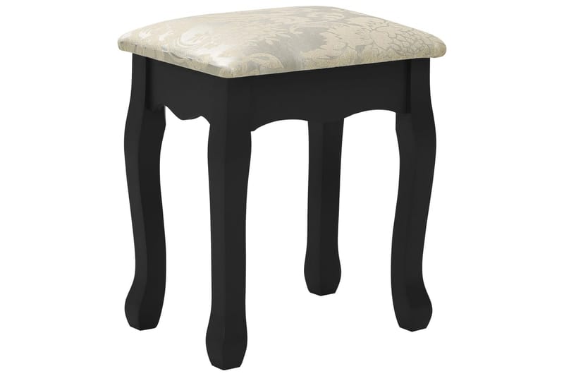 Sminkbord med pall svart 50x59x136 cm paulowniaträ - Svart - Sminkbord & toalettbord - Sminkbord med spegel