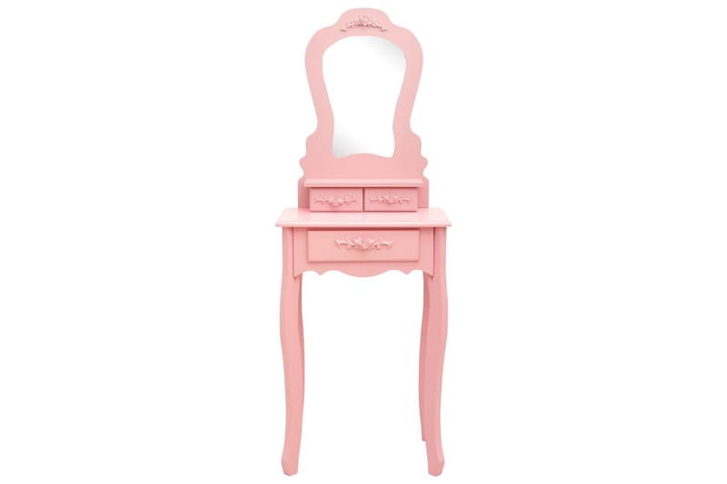 Sminkbord med pall rosa 50x59x136 cm paulowniaträ - Rosa - Möbler - Bord & matgrupper - Sminkbord & toalettbord