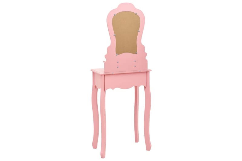 Sminkbord med pall rosa 50x59x136 cm paulowniaträ - Rosa - Möbler - Bord & matgrupper - Sminkbord & toalettbord