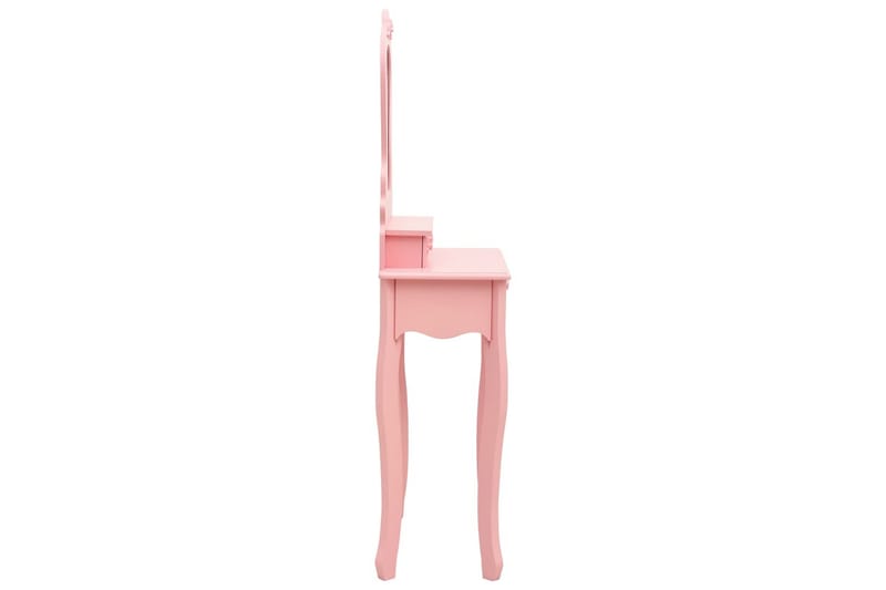 Sminkbord med pall rosa 50x59x136 cm paulowniaträ - Rosa - Sminkbord barn - Sminkbord & toalettbord - Sminkbord med spegel