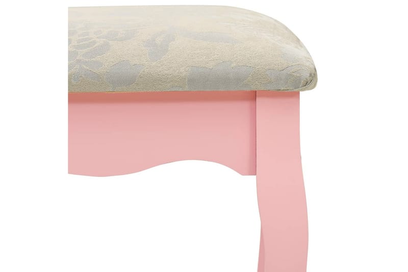 Sminkbord med pall rosa 50x59x136 cm paulowniaträ - Rosa - Möbler - Bord & matgrupper - Sminkbord & toalettbord