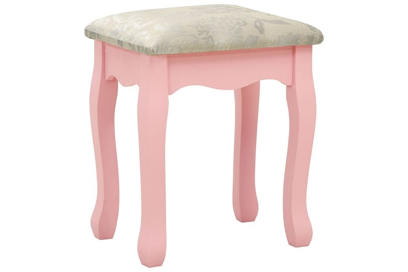 Sminkbord med pall rosa 80x69x141 cm paulowniaträ - Rosa - Möbler - Bord & matgrupper - Sminkbord & toalettbord