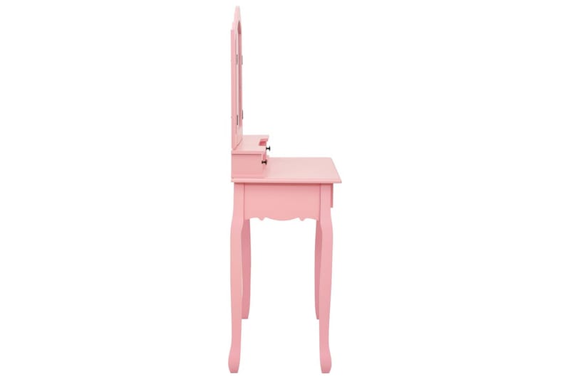 Sminkbord med pall rosa 80x69x141 cm paulowniaträ - Rosa - Möbler - Bord & matgrupper - Sminkbord & toalettbord
