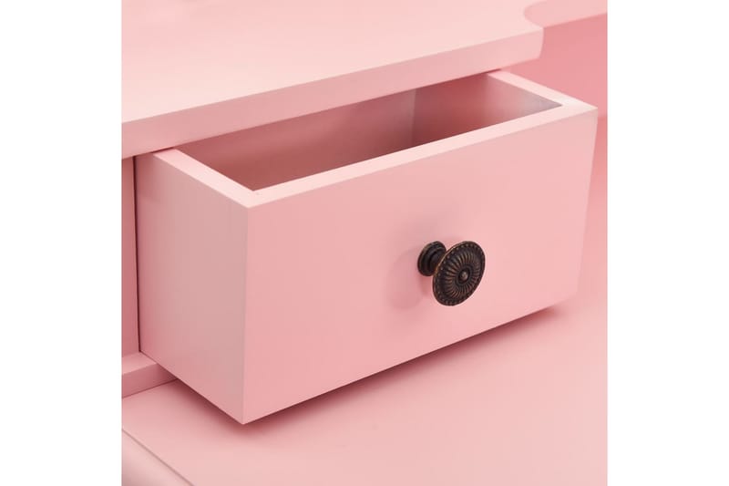 Sminkbord med pall rosa 80x69x141 cm paulowniaträ - Rosa - Möbler - Bord & matgrupper - Sminkbord & toalettbord