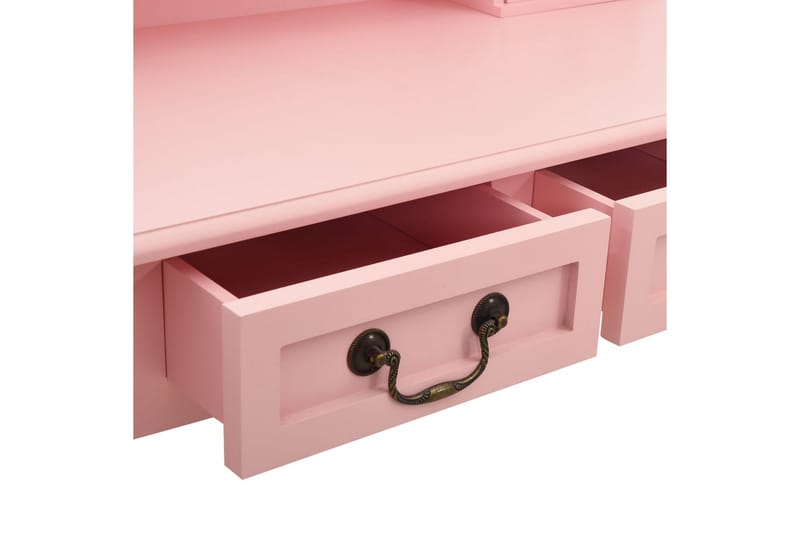 Sminkbord med pall rosa 80x69x141 cm paulowniaträ - Rosa - Möbler - Bord & matgrupper - Sminkbord & toalettbord