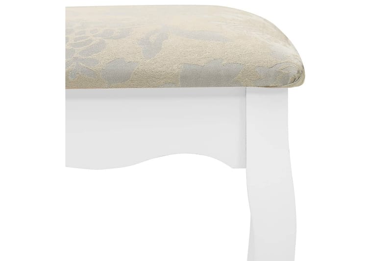 Sminkbord med pall vit 75x69x140 cm paulowniaträ - Vit - Sminkbord & toalettbord - Sminkbord med spegel