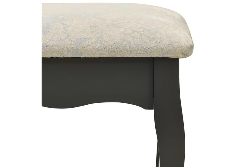 Sminkbord med pall grå 80x69x141 cm paulowniaträ - Grå - Sminkbord & toalettbord - Sminkbord med spegel