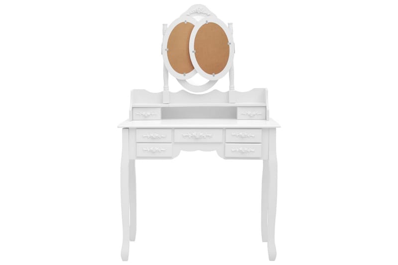 Sminkbord med pall och 3 speglar vit - Vit - Sminkbord & toalettbord - Sminkbord med spegel