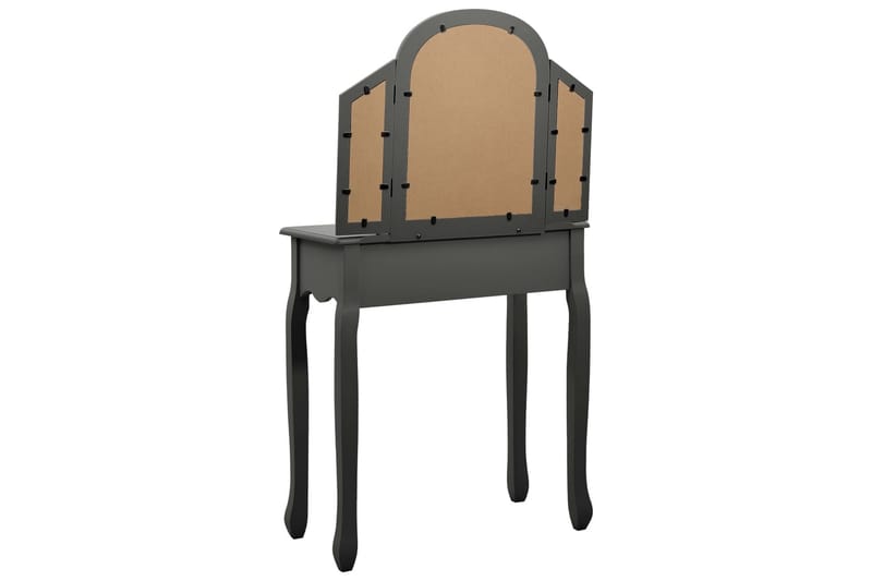 Sminkbord med pall grå 65x36x128 cm kejsarträ MDF - Grå - Sminkbord & toalettbord - Sminkbord med spegel