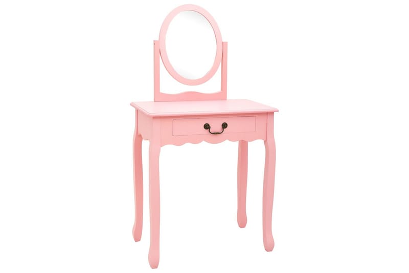 Sminkbord med pall rosa 65x36x128 cm kejsarträ MDF - Rosa - Möbler - Bord & matgrupper - Sminkbord & toalettbord