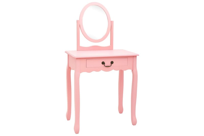 Sminkbord med pall rosa 65x36x128 cm kejsarträ MDF - Rosa - Sminkbord & toalettbord - Sminkbord med spegel - Sminkbord barn