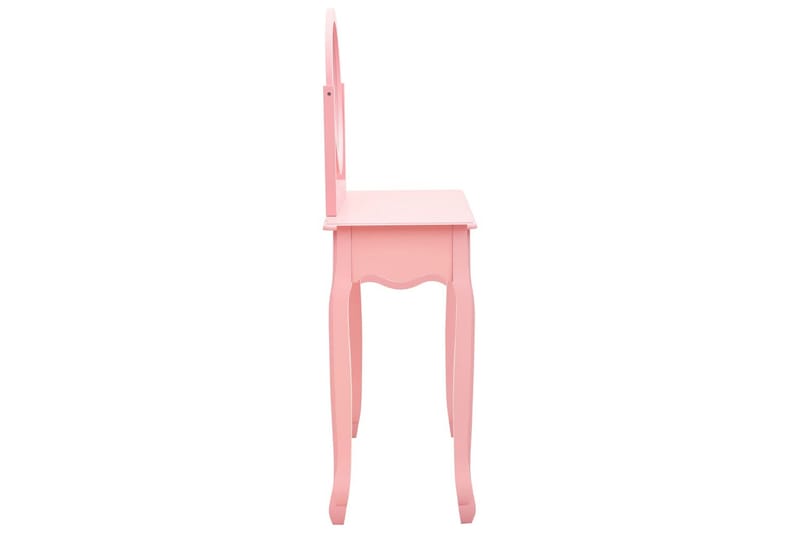 Sminkbord med pall rosa 65x36x128 cm kejsarträ MDF - Rosa - Sminkbord barn - Sminkbord & toalettbord - Sminkbord med spegel