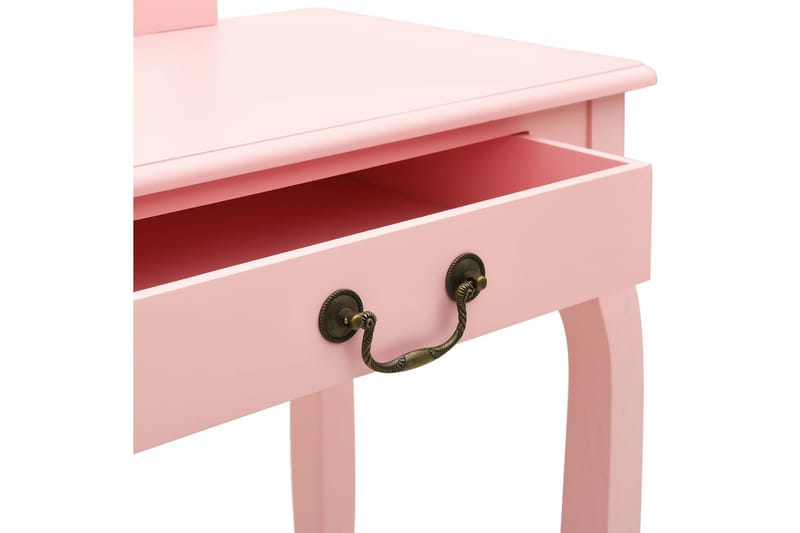 Sminkbord med pall rosa 65x36x128 cm kejsarträ MDF - Rosa - Möbler - Bord & matgrupper - Sminkbord & toalettbord
