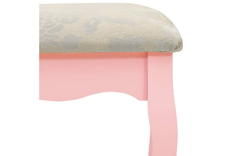 Sminkbord med pall rosa 65x36x128 cm kejsarträ MDF - Rosa - Möbler - Bord & matgrupper - Sminkbord & toalettbord