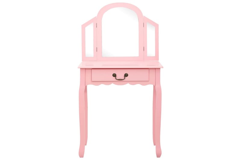 Sminkbord med pall rosa 65x36x128 cm kejsarträ MDF - Rosa - Möbler - Bord & matgrupper - Sminkbord & toalettbord
