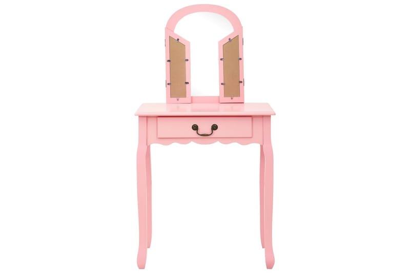 Sminkbord med pall rosa 65x36x128 cm kejsarträ MDF - Rosa - Möbler - Bord & matgrupper - Sminkbord & toalettbord