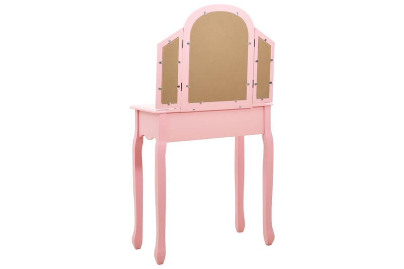 Sminkbord med pall rosa 65x36x128 cm kejsarträ MDF - Rosa - Möbler - Bord & matgrupper - Sminkbord & toalettbord