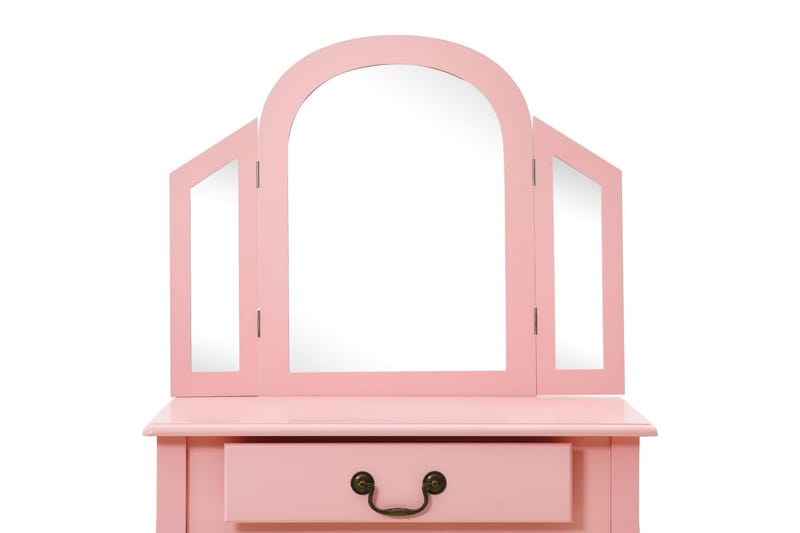 Sminkbord med pall rosa 65x36x128 cm kejsarträ MDF - Rosa - Möbler - Bord & matgrupper - Sminkbord & toalettbord