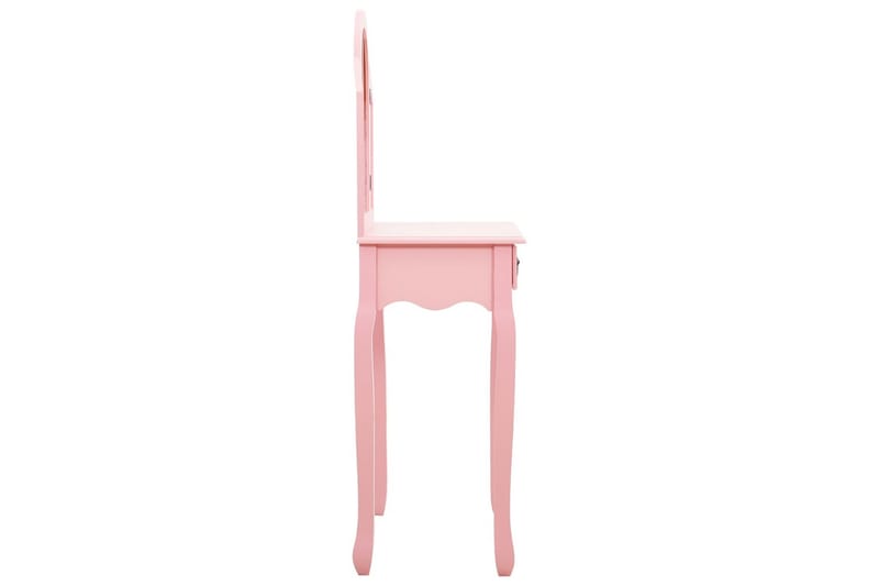 Sminkbord med pall rosa 65x36x128 cm kejsarträ MDF - Rosa - Möbler - Bord & matgrupper - Sminkbord & toalettbord