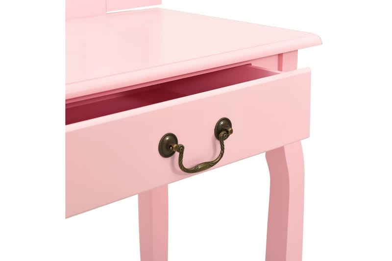 Sminkbord med pall rosa 65x36x128 cm kejsarträ MDF - Rosa - Möbler - Bord & matgrupper - Sminkbord & toalettbord