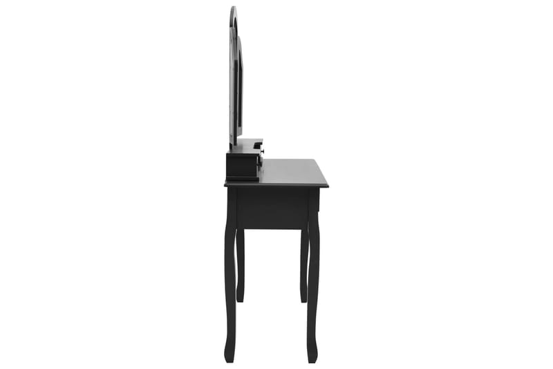 Sminkbord med pall svart 100x40x146 cm kejsarträ - Svart - Sminkbord & toalettbord - Sminkbord med spegel