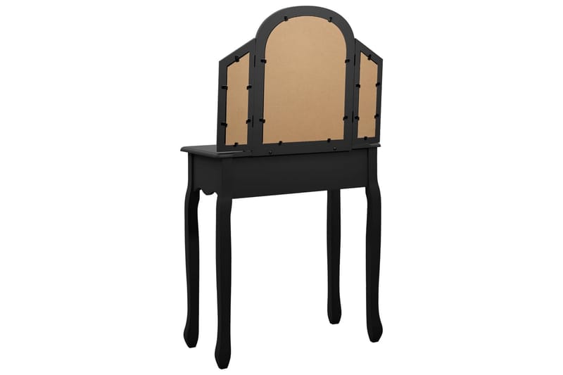 Sminkbord med pall svart 65x36x128 cm kejsarträ MDF - Svart - Sminkbord & toalettbord - Sminkbord med spegel