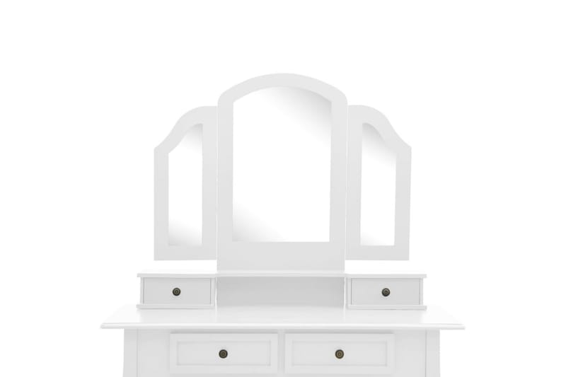 Sminkbord med pall vit 100x40x146 cm kejsarträ - Vit - Sminkbord & toalettbord - Sminkbord med spegel