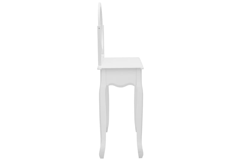 Sminkbord med pall vit 65x36x128 cm kejsarträ MDF - Vit - Sminkbord & toalettbord - Sminkbord med spegel