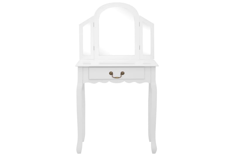 Sminkbord med pall vit 65x36x128 cm kejsarträ MDF - Vit - Möbler - Bord & matgrupper - Sminkbord & toalettbord