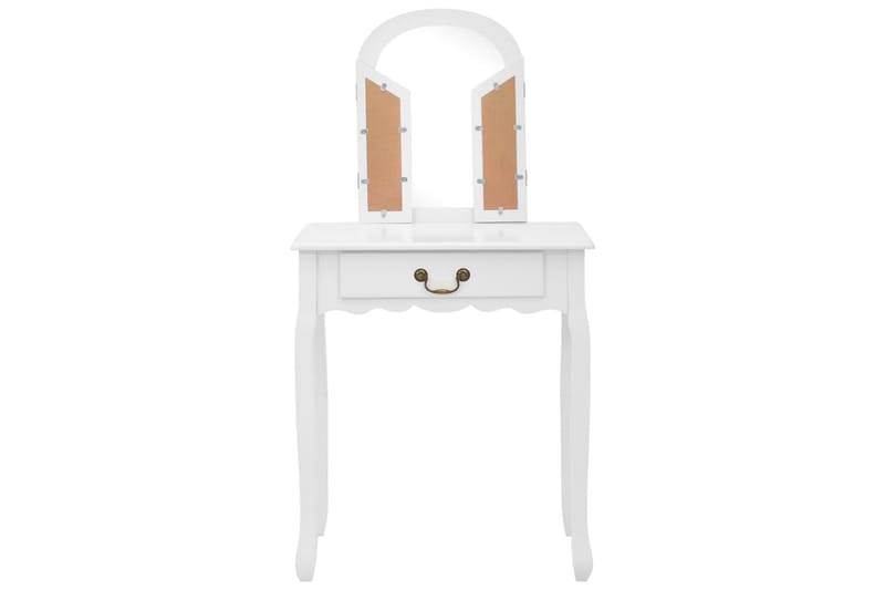 Sminkbord med pall vit 65x36x128 cm kejsarträ MDF - Vit - Möbler - Bord & matgrupper - Sminkbord & toalettbord