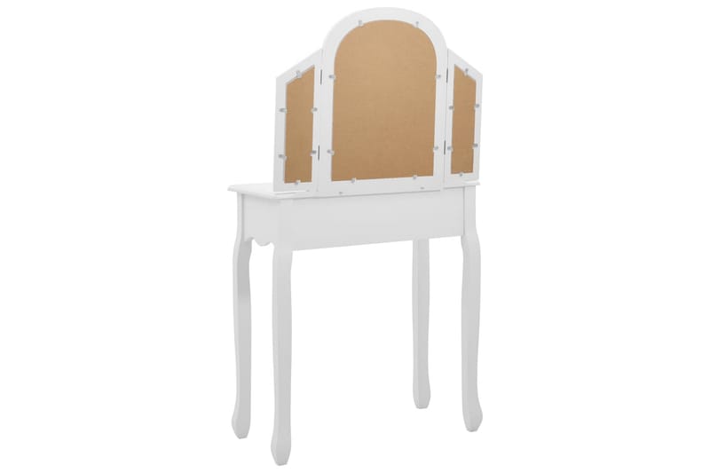 Sminkbord med pall vit 65x36x128 cm kejsarträ MDF - Vit - Möbler - Bord & matgrupper - Sminkbord & toalettbord