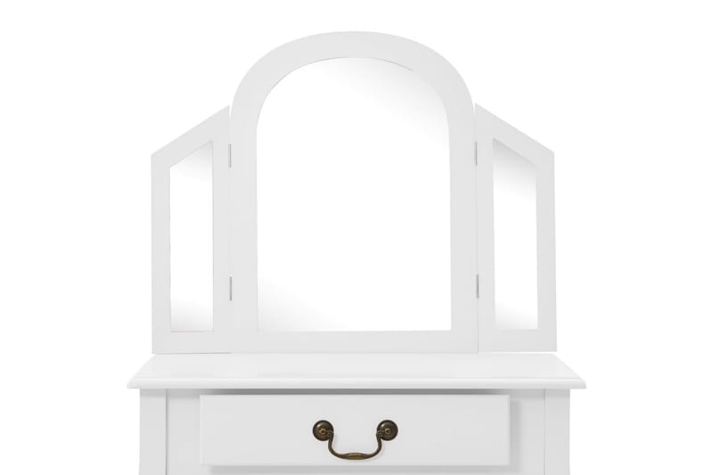 Sminkbord med pall vit 65x36x128 cm kejsarträ MDF - Vit - Möbler - Bord & matgrupper - Sminkbord & toalettbord