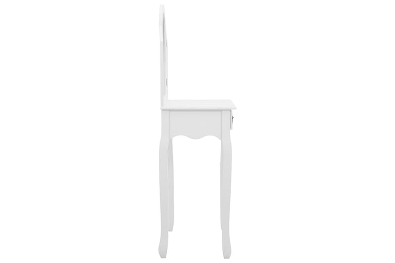 Sminkbord med pall vit 65x36x128 cm kejsarträ MDF - Vit - Sminkbord & toalettbord - Sminkbord med spegel