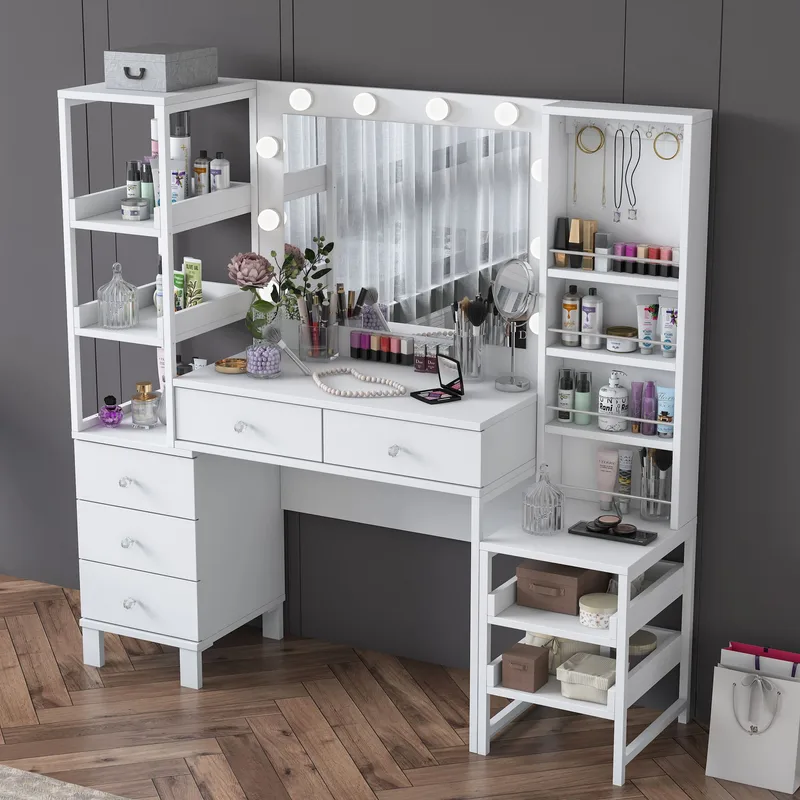 Sondal Sminkbord 145x141,8x40 cm - Vit - Möbler - Bord & matgrupper - Sminkbord & toalettbord