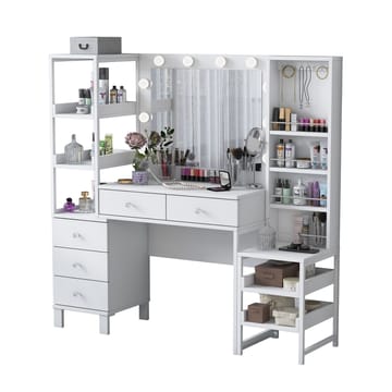 Sondal Sminkbord 145x141,8x40 cm - Vit - Möbler - Bord & matgrupper - Sminkbord & toalettbord
